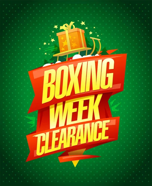 Boxing week clearance sale, poster design — Stockový vektor