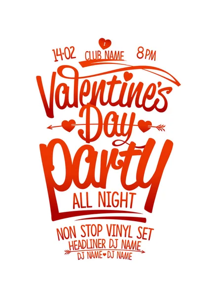 San Valentino partito poster design, spazio copia per il testo — Vettoriale Stock