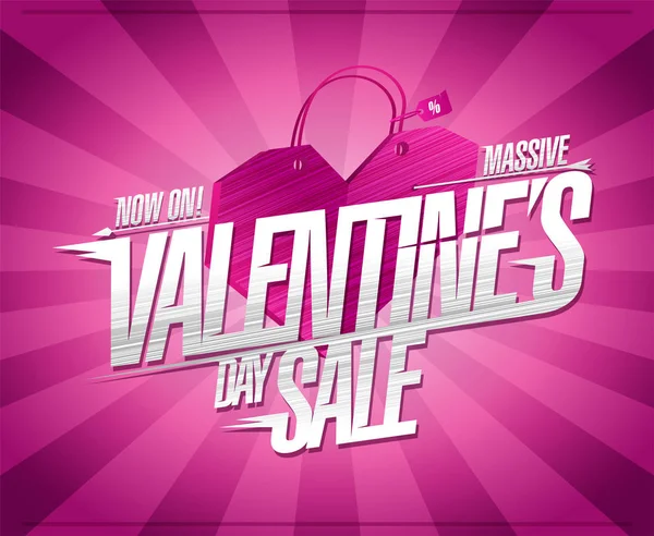 Valentine's day sale now on sale banner concept — ストックベクタ