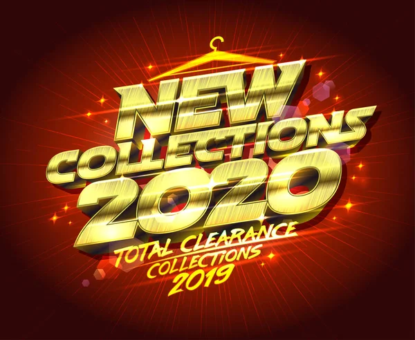 New collections 2020, sale collections 2019 year banner — 스톡 벡터