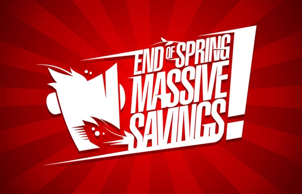 End of spring massive savings sale poster design — Stock vektor