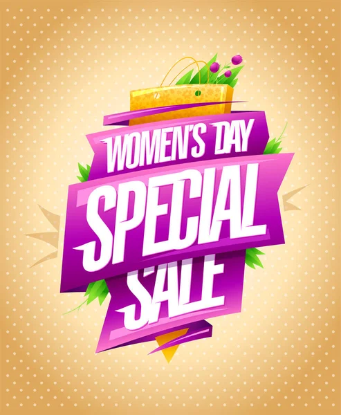 Cartaz de venda especial do dia das mulheres, banner de 8 marchas —  Vetores de Stock