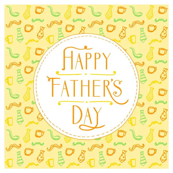 Happy Father's day card, doodle style backdrop — Stok Vektör