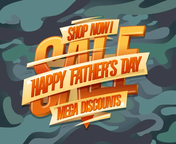 Happy Father Day Mega Kortingen Vector Verkoop Banner Mock Met — Stockvector