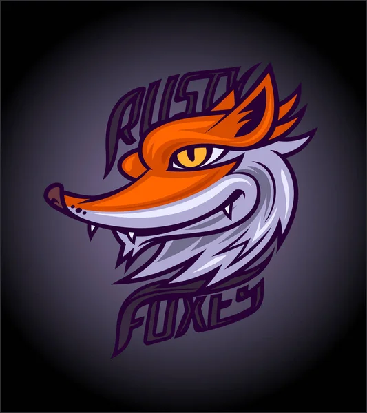 Rusty Foxes Vector Logotype Design Sport Infographic Team Pictogram Shirt — Stock Vector