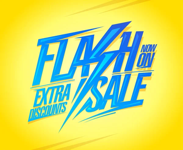 Flash Försäljning Extra Rabatter Vektor Bokstäver Banner Design — Stock vektor