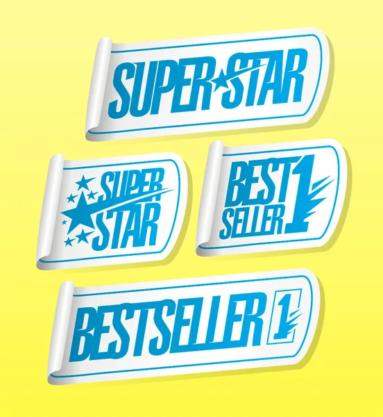 スーパースター ベストセラー 販売スタンプセット — ストックベクタ