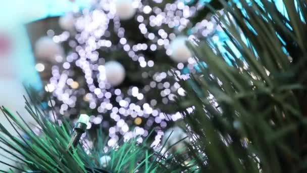 Nieuwjaar 2020 Nieuwjaar Lichte Achtergrond Nieuwjaar Mood Kerstboom Kerstboom Speelgoed — Stockvideo