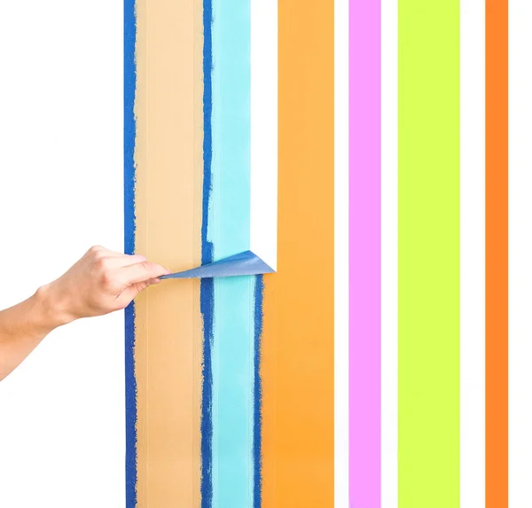 Masking Tape Painting Stripes — Stock Photo, Image