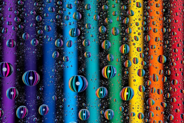 Citra warna difokuskan pada tetes air . — Stok Foto