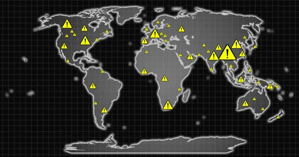 Mapa mundial de pandemias. Coronavirus, sardos, wuhan —  Fotos de Stock