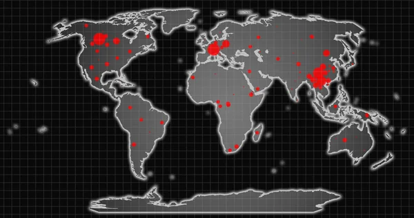 パンデミックの世界地図だコロナウイルス、サル、ウーハン — ストック写真