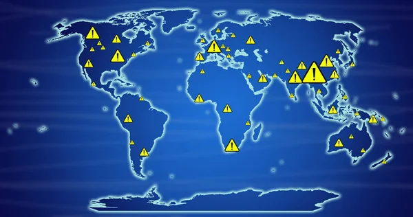 Mappa del mondo pandemica. Coronavirus, sars, wuhan — Foto Stock