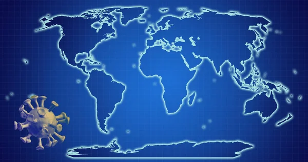 Pandemic world map. Coronavirus, sars, wuhan.2020 covid-19