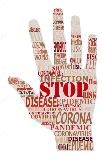 Ord Moln Stanna För Viruset Stopp För Coronavirus — Stockfoto