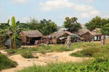 Myanmar yerel köy Bhurma tipik evleri. 