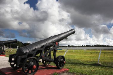 Historic Cannon at the Garrison Savannah, Barbados, Caribbean. clipart