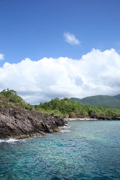 Green Mountains Coastline Basse Terre Guadeloupe French Caribbean — Stock Photo, Image