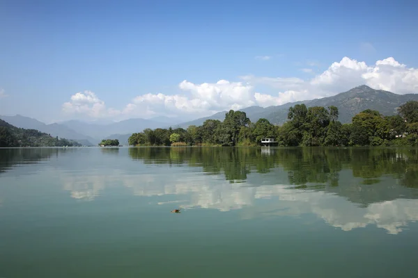 Phewa Lake Phewa Tal Fewa Lake Freshwater Lake Nepal Located — Stock Photo, Image