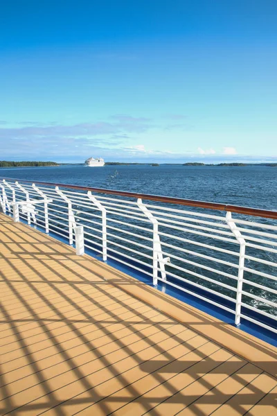 Sunset Deck Cruise Ship Ocean Cruising Baltic Sea — Stock Photo, Image