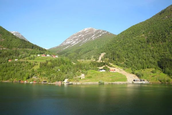 Sognefjorden Eller Sognefjorden Med Smeknamnet Konungen Fjordarna Norges Största Och — Stockfoto