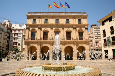 Castellon City Council or Palau Municipal is the seat of the municipal council of the city of Castellon de la Plana. Baroque style, overlooks the Plaza Mayor, in front of the co-cathedral of Santa Maria and El Fadr . clipart