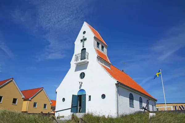 Swedish Seamen Church Traditional White Building Orange Roof Located Skagen — Stock Photo, Image