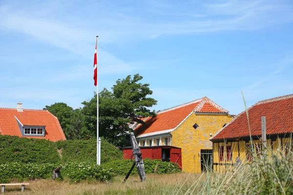 Historiska Och Traditionella Byggnader Typiska Färger Skagen Danmark — Stockfoto