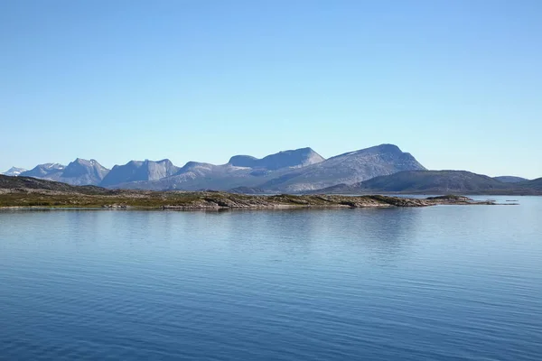 Bela Paisagem Cênica Fiordes Ilhas Passagens Internas Andfjorden Vestfjorden Entre — Fotografia de Stock