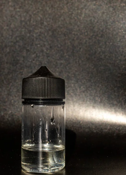 Bottle Black Cap Black Background — Stock Photo, Image