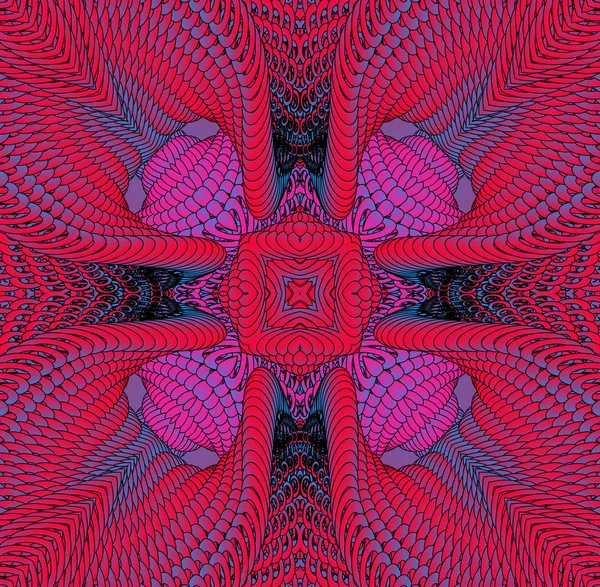 Kaleidoscopic red pattern — Stock Photo, Image