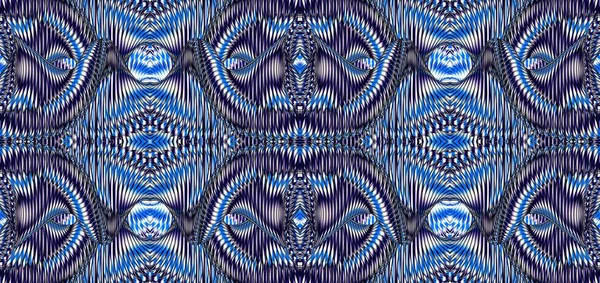 Kaleidoscopic blue and black seamless pattern — Stock Photo, Image