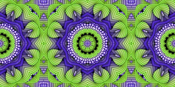 Kaleidoscopic blue and green seamless pattern — Stock Photo, Image