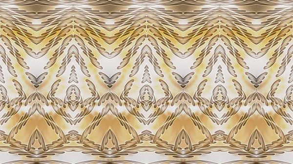 Fondo simétrico abstracto beige con motivos dorados para imprimir en ropa y textiles — Foto de Stock