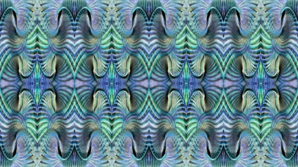 Turquoise abstract symmetric background for printing on clothing — 스톡 사진