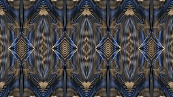 Fundo simétrico abstrato azul e bege para impressão — Fotografia de Stock