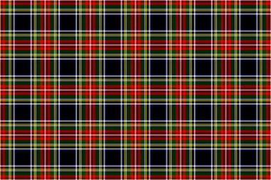 Stewart Black Tartan. Kumaş için kusursuz dikdörtgen desen