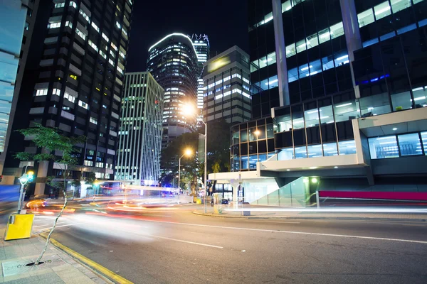 Brisbane gece şehir trafik — Stok fotoğraf