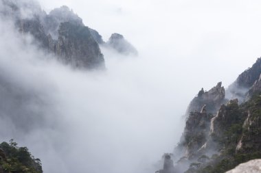 Kış, kar Çin Huangshan