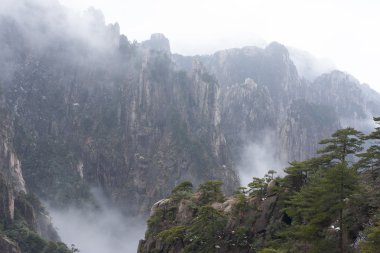 Kış, kar Çin Huangshan
