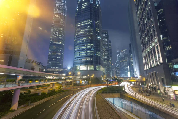 香港的城市建筑夜晚 — 图库照片