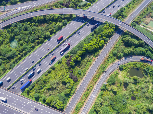 Aerial view of highway