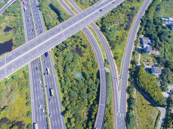 Aerial view of highway