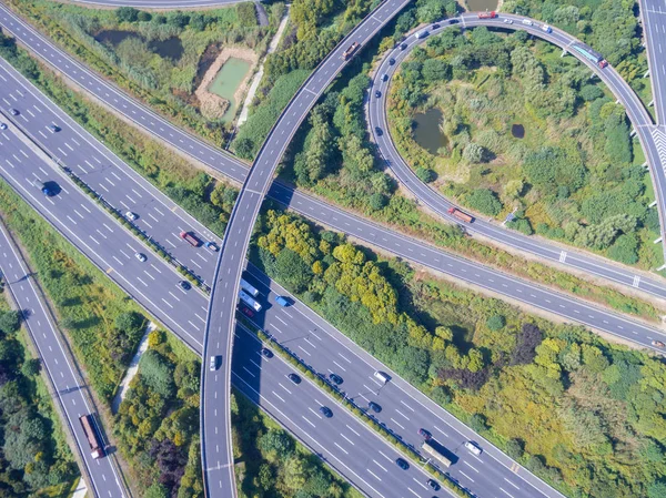 Luchtfoto van de snelweg — Stockfoto