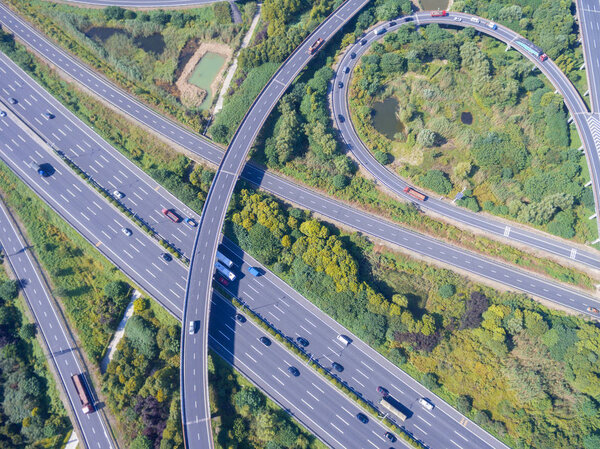 Aerial view of highway