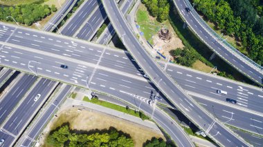 Otoyol gelmek havadan görünümü