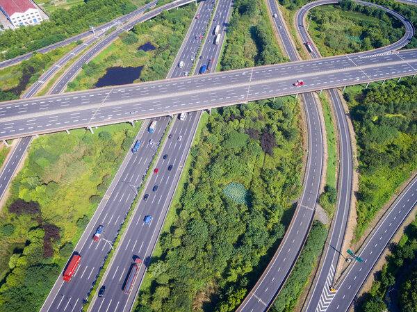 Aerial view of highway
