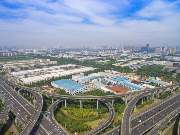 Aerial view of highway overpass — Stock Photo, Image