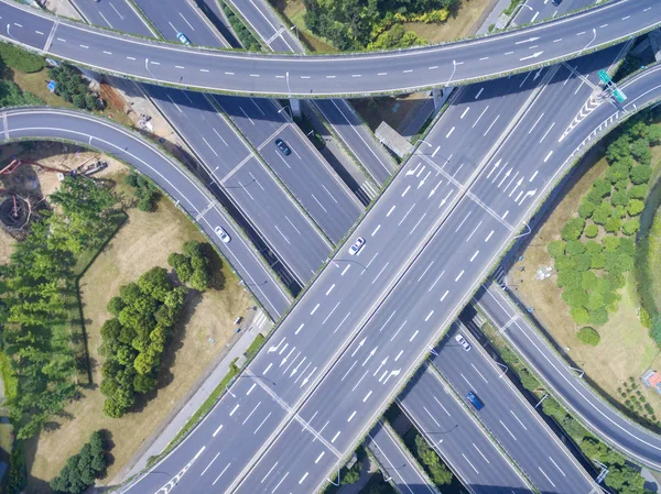 Vue aérienne du passage supérieur de l'autoroute — Photo