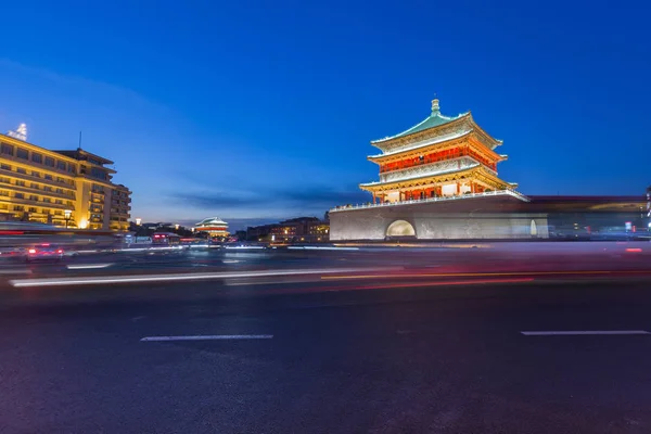 In the evening, Xi'an city building — Stock Photo, Image